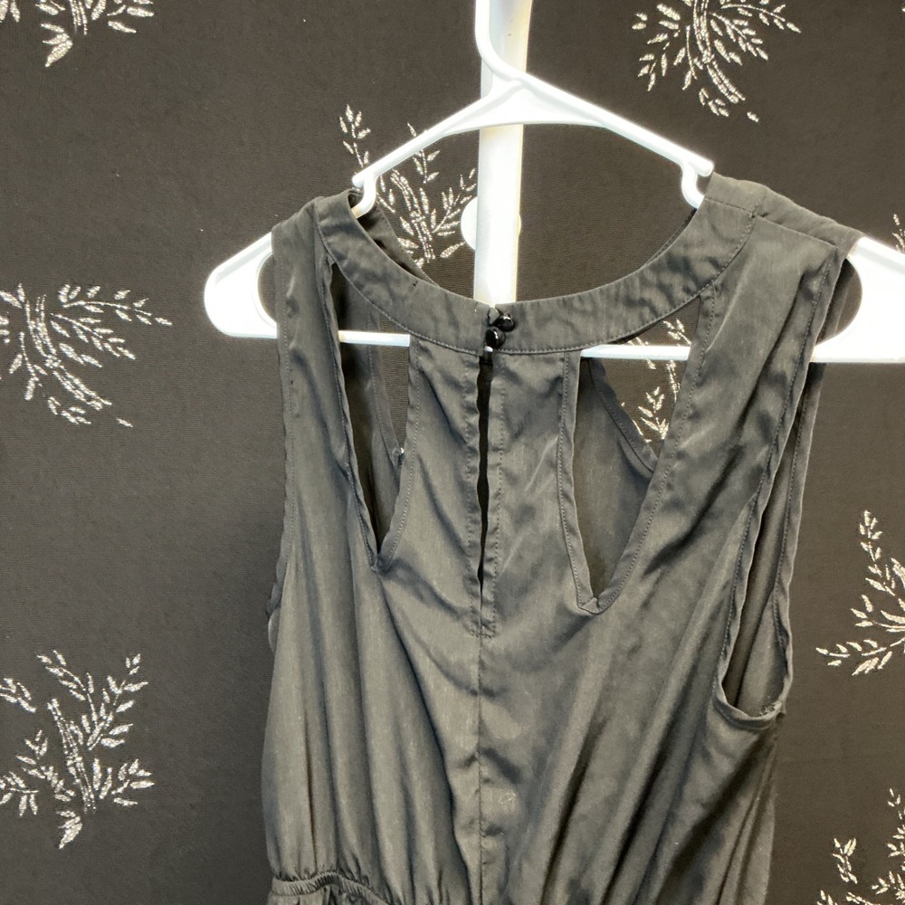 Black High Low Sleeveless Cocktail‎ Dress Halter Neck Cutout Elastic Waist Small - Picture 3 of 7